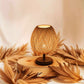 Frendorf | Handgefertigte Bettlampe aus Rattan und Holz