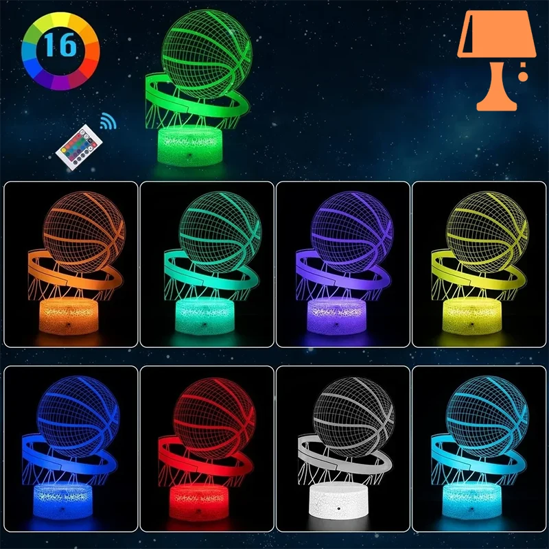 Frendorf | HoopsGlow LED-Nachtlichter – Perfekt für Basketballfans und Gameräume