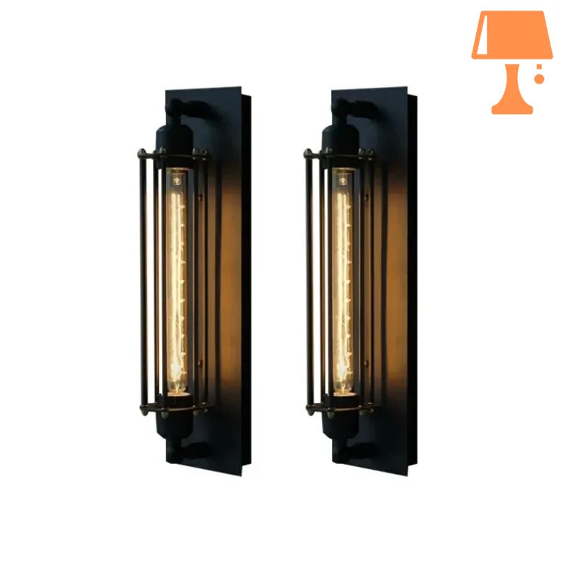 Frendorf | RetroGlow – Vintage industrielle Glasrohr-Wandleuchte