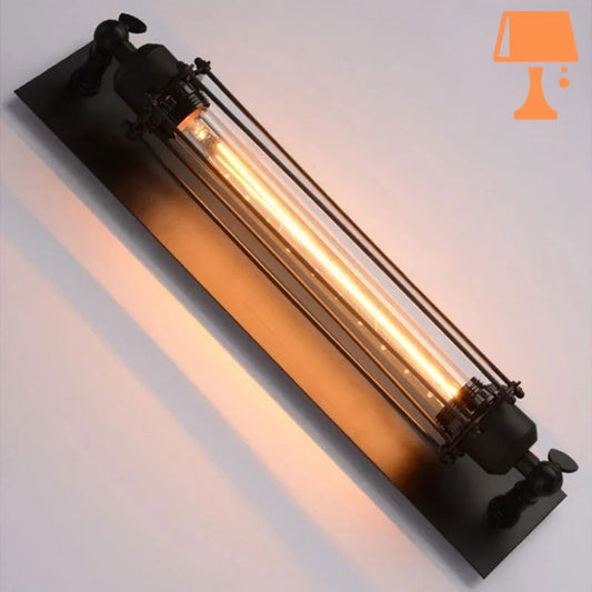 Frendorf | RetroGlow – Vintage industrielle Glasrohr-Wandleuchte