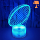 Frendorf | RugbyGlow – Dynamische 3D Illusions-Rugbyballlampe mit fernbedienbaren Farben