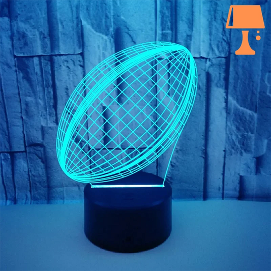 Frendorf | RugbyGlow – Dynamische 3D Illusions-Rugbyballlampe mit fernbedienbaren Farben