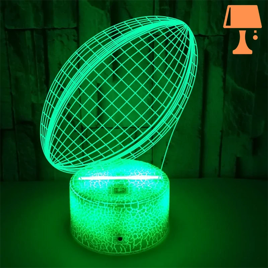 Frendorf | RugbyGlow – Dynamische 3D Illusions-Rugbyballlampe mit fernbedienbaren Farben