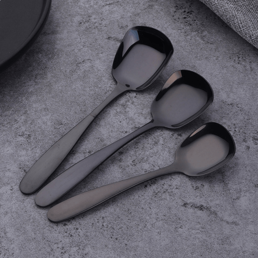 Frendorf | TrioServe - Elegantes 3-teiliges Servierlöffel-Set mit flachem Boden