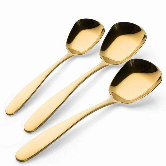 Frendorf | TrioServe - Elegantes 3-teiliges Servierlöffel-Set mit flachem Boden