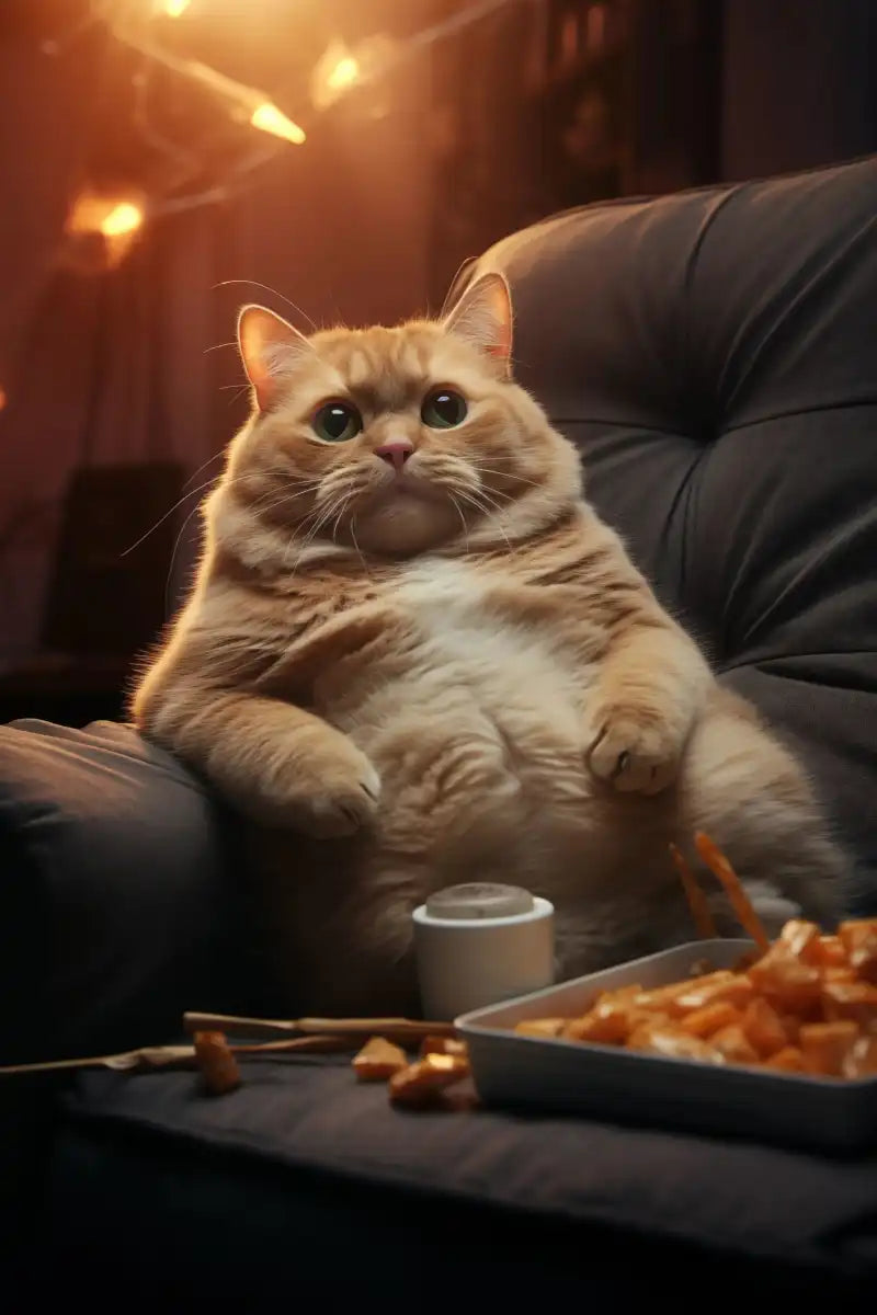 Frendorf | Fauler Kater Snacks essend Wandkunst