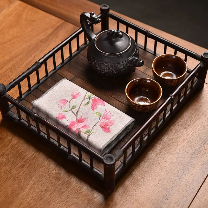 Frendorf | Blatt Geschirrtuch Wildleder Tischmatte Geschirrhandtuch Tischservietten Lotus Zubehör