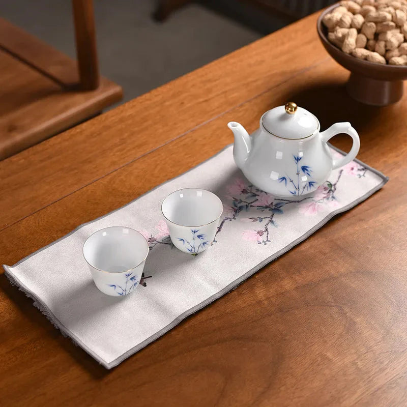 Frendorf | Blatt Geschirrtuch Wildleder Tischmatte Geschirrhandtuch Tischservietten Lotus Zubehör