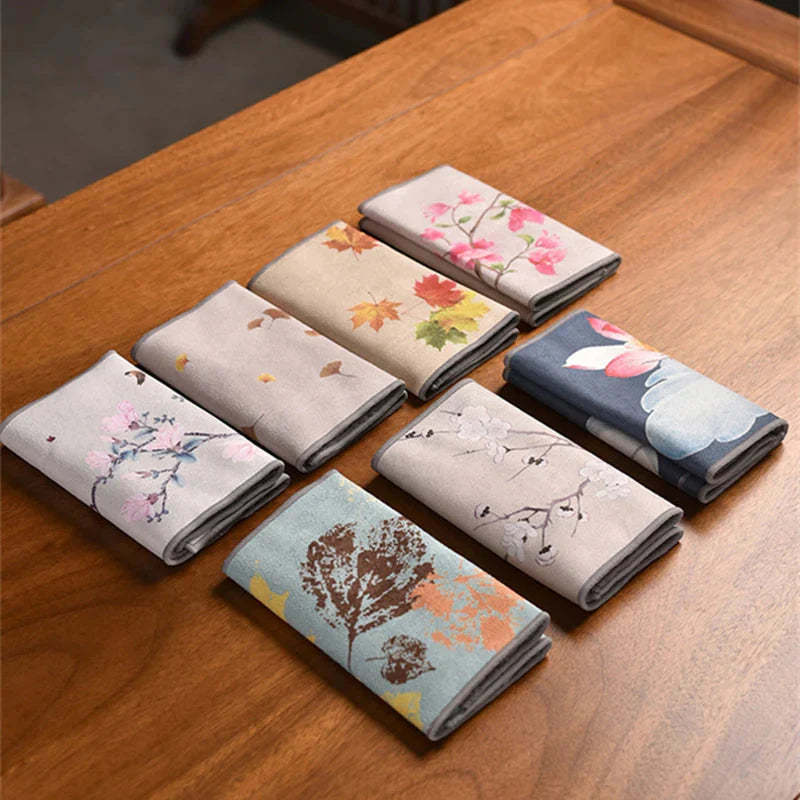 Frendorf | Blatt Geschirrtuch Wildleder Tischmatte Geschirrhandtuch Tischservietten Lotus Zubehör