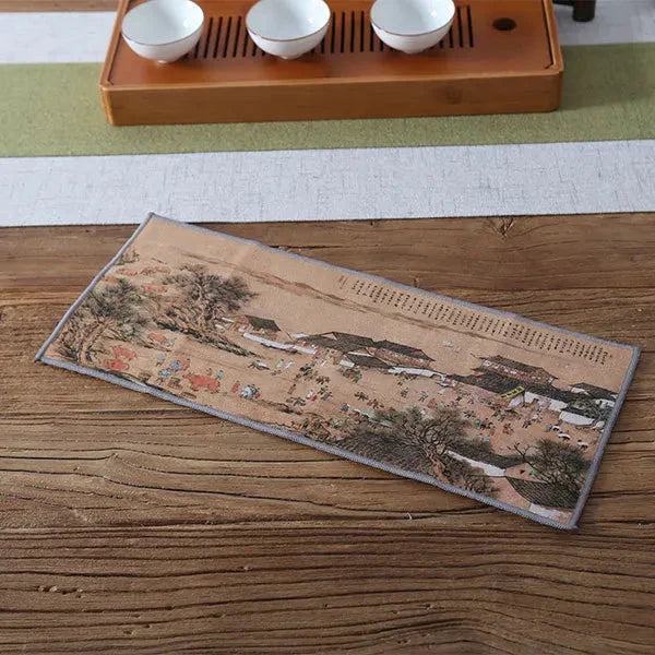 Frendorf | Blatt Geschirrtuch Wildleder Tischmatte Geschirrhandtuch Tischservietten Lotus Zubehör