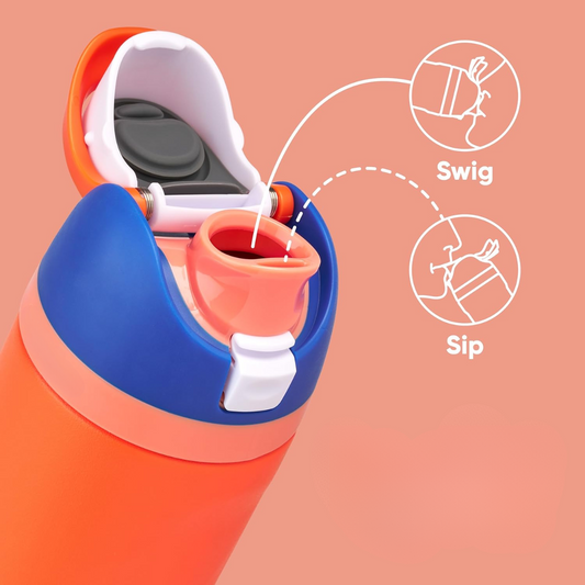 Frendorf | Auslaufsichere isolierte Edelstahl-Wasserflasche mit Strohhalm - BPA-frei