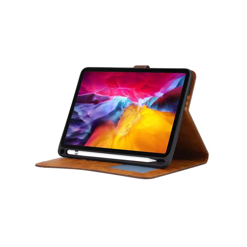 Frendorf | Leder Folio Case mit Kartenfächern & Stifthalter für iPad