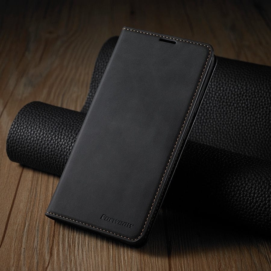 Frendorf | Lederhülle für iPhone 15 mit Brieftaschenformat | Magnetische Klapphülle mit Kartenfächern