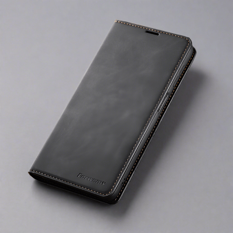 Frendorf | Lederhülle für iPhone 15 mit Brieftaschenformat | Magnetische Klapphülle mit Kartenfächern