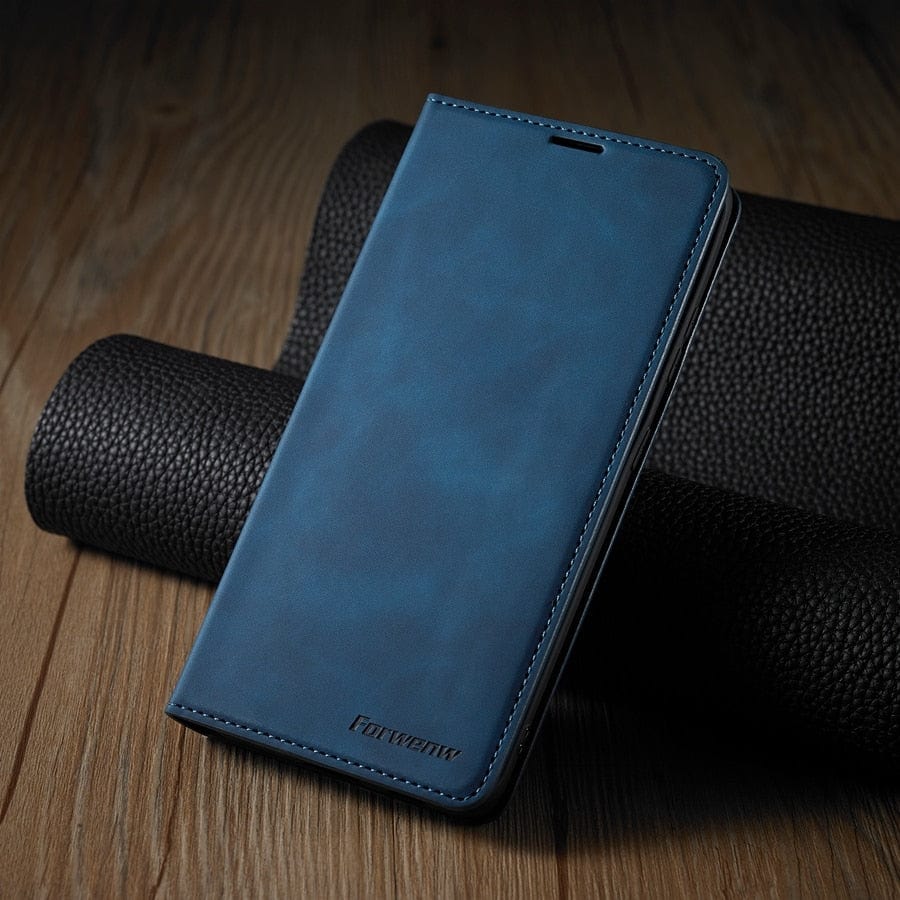 Frendorf | Lederhülle für iPhone 15 mit Brieftaschenformat | Magnetische Klapphülle mit Kartenfächern