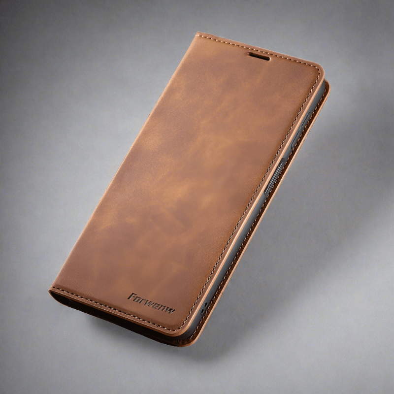 Frendorf | Lederhülle für iPhone 15 mit Brieftaschenformat | Magnetische Klapphülle mit Kartenfächern