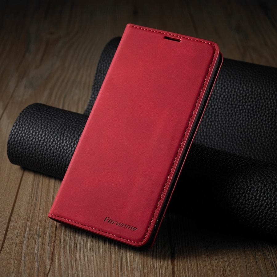 Frendorf | Lederhülle für iPhone 15 mit Brieftaschenformat | Magnetische Klapphülle mit Kartenfächern