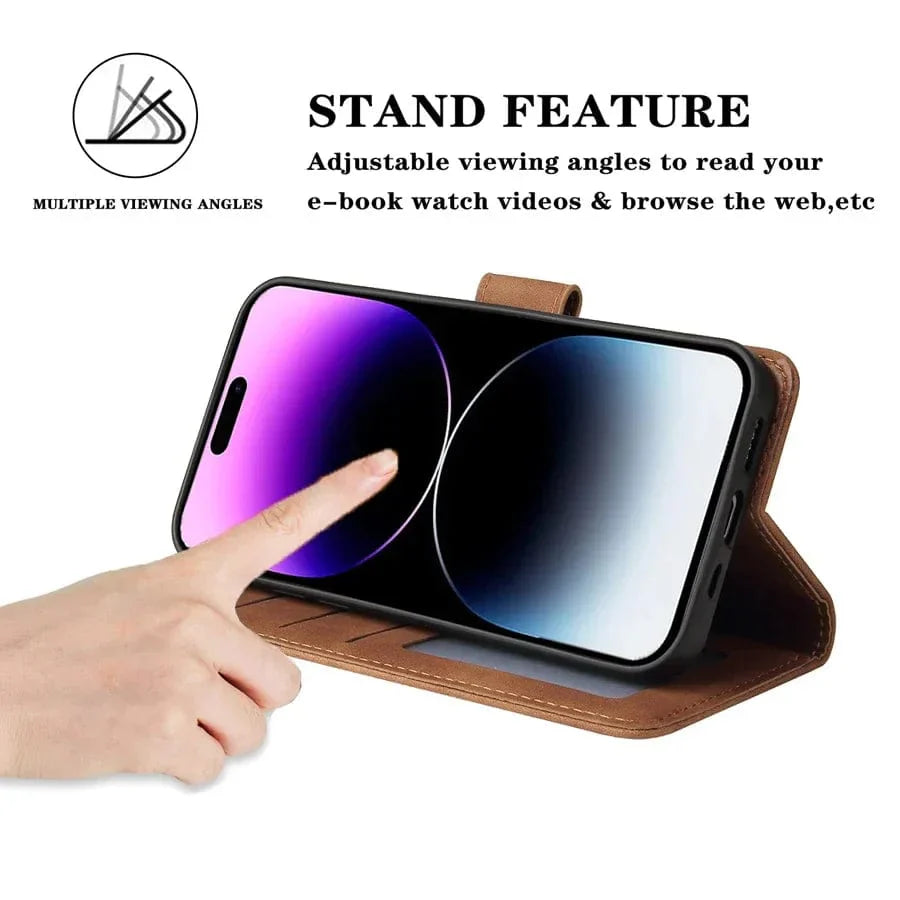 Frendorf | Leder iPhone Wallet Flip Cover Magnetische Hülle