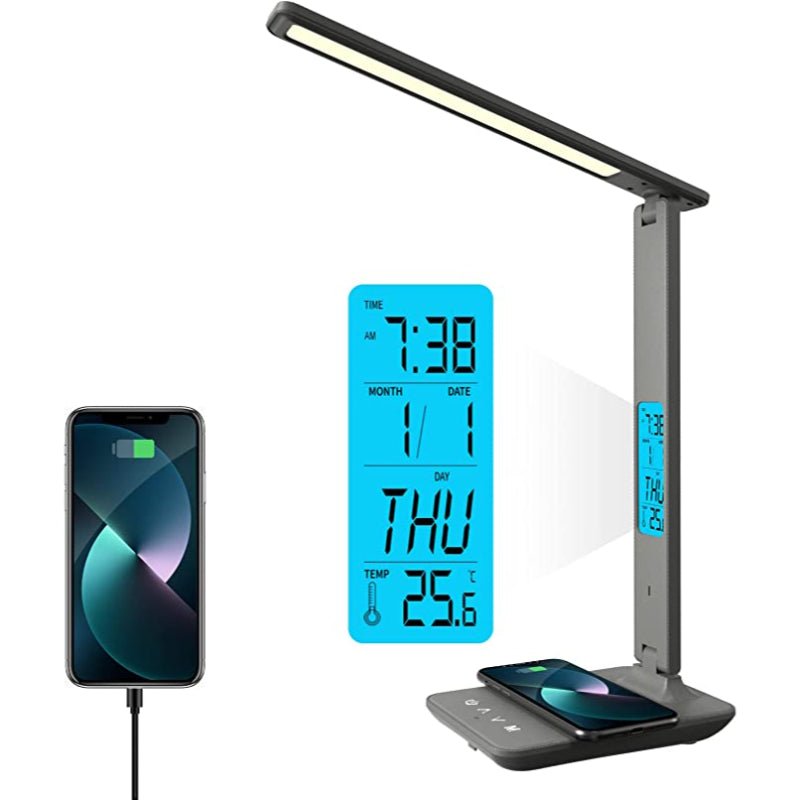 Frendorf | LED Schreibtischlampe mit einem stilvollen kabellosen Ladegerät für Ihren Raum