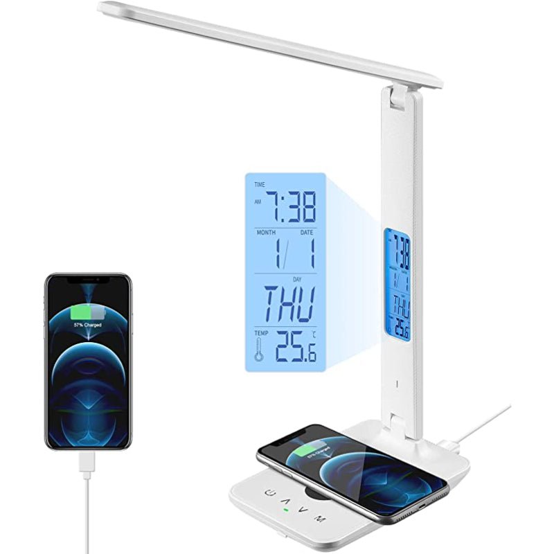 Frendorf | LED Schreibtischlampe mit einem stilvollen kabellosen Ladegerät für Ihren Raum
