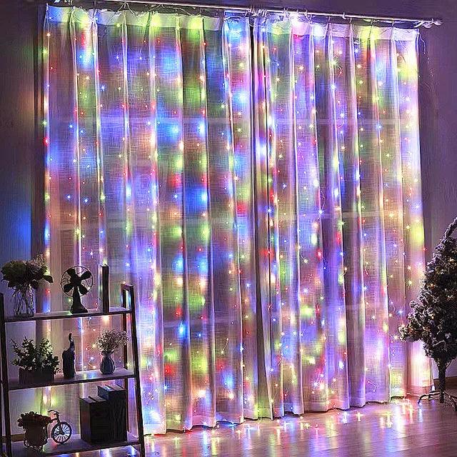 LED Vorhang Lichterkette Weihnachtsgirlande Lichterketten