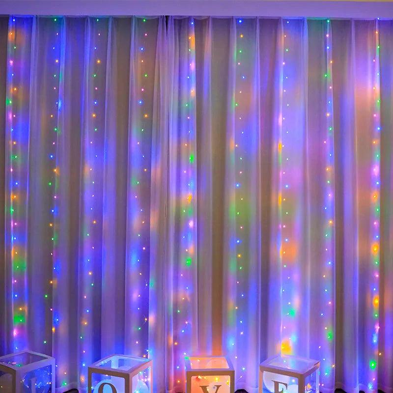 LED Vorhang Lichterkette Weihnachtsgirlande Lichterketten