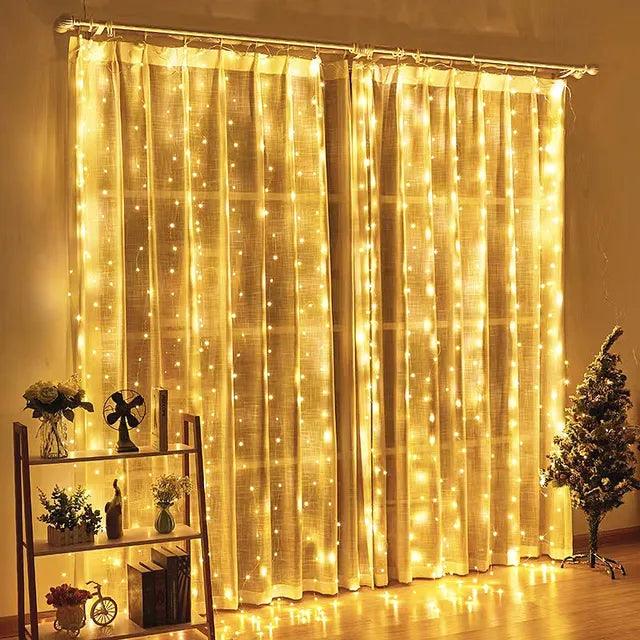 LED Vorhang Lichterkette Weihnachtsgirlande Lichterketten