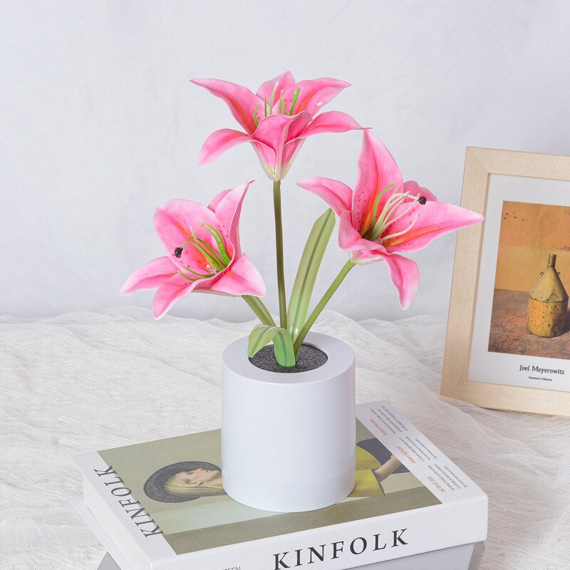 LED Blume Nachtlichter Lilie Tisch Blumenlampe
