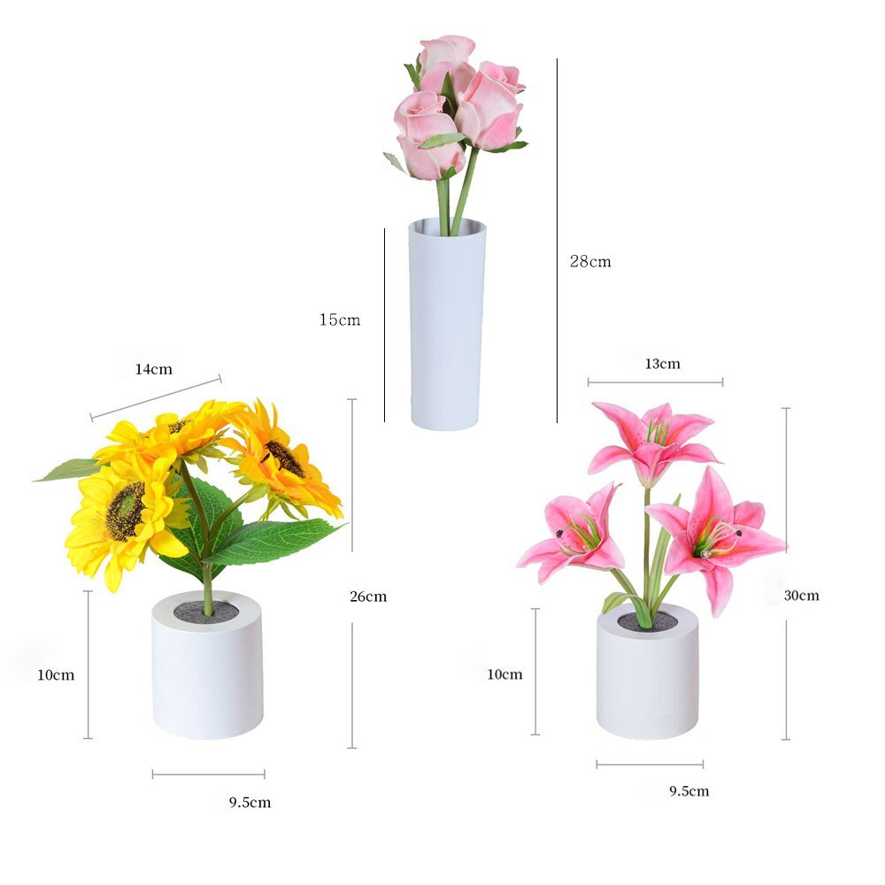 LED Blume Nachtlichter Lilie Tisch Blumenlampe