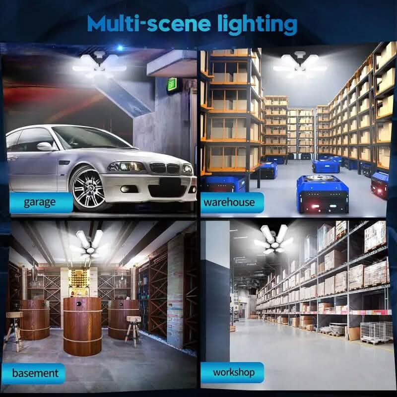 Frendorf | LED Garage Deckenleuchten 150W 15000LM 6500K mit 6+1 deformierbaren Panels