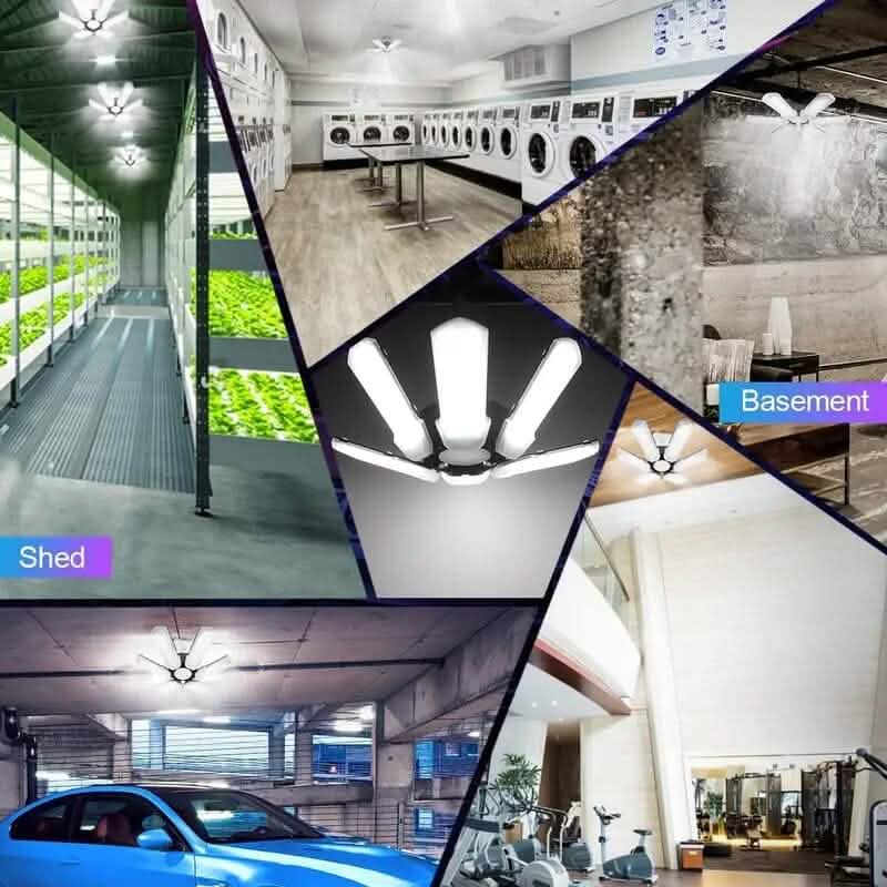 Frendorf | LED Garage Deckenleuchten 150W 15000LM 6500K mit 6+1 deformierbaren Panels