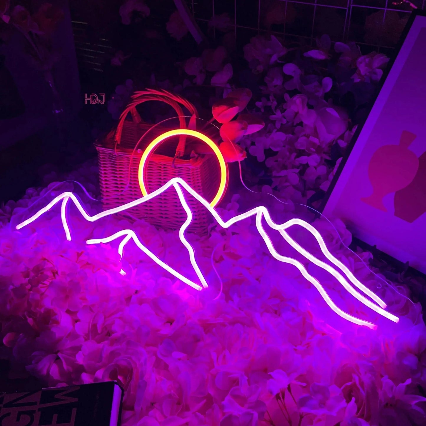 LED Berg & Sonne Neon Lichtzeichen