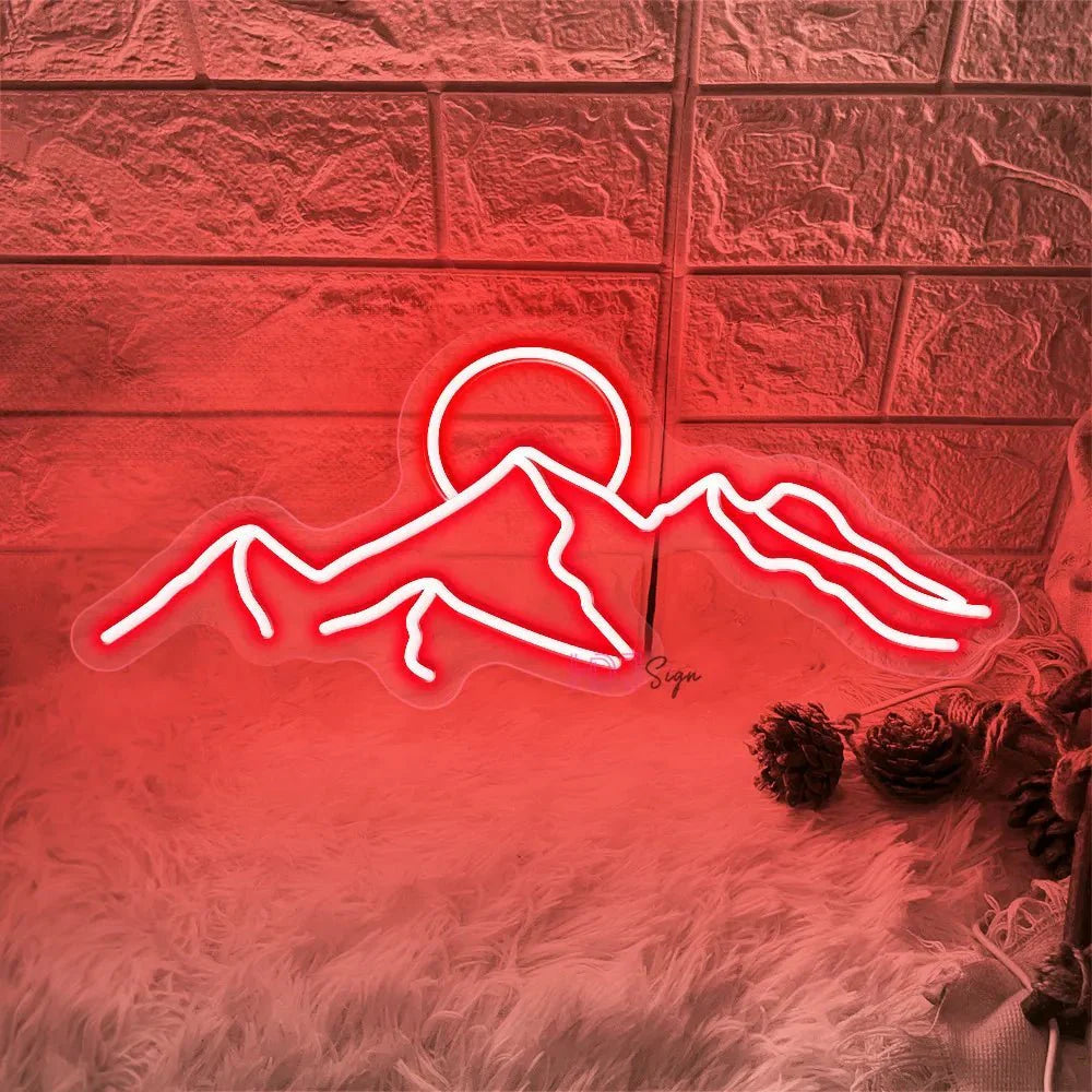LED Berg & Sonne Neon Lichtzeichen