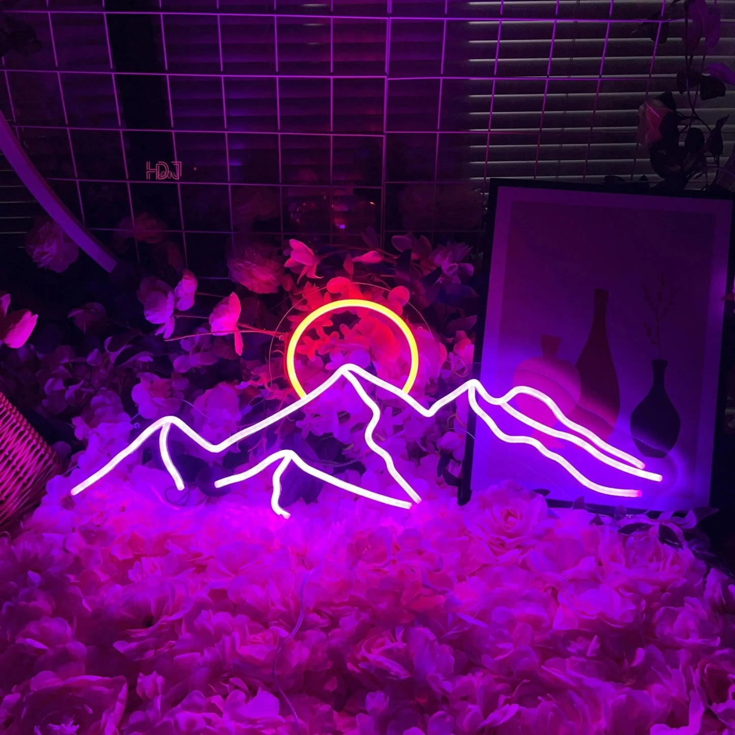 LED Berg & Sonne Neon Lichtzeichen