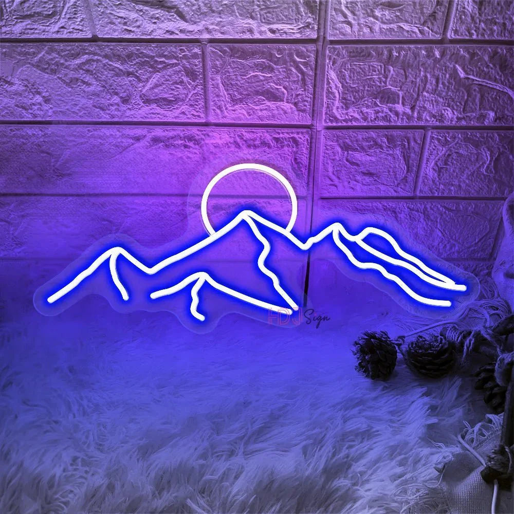 LED Berg & Sonne Neon Lichtzeichen