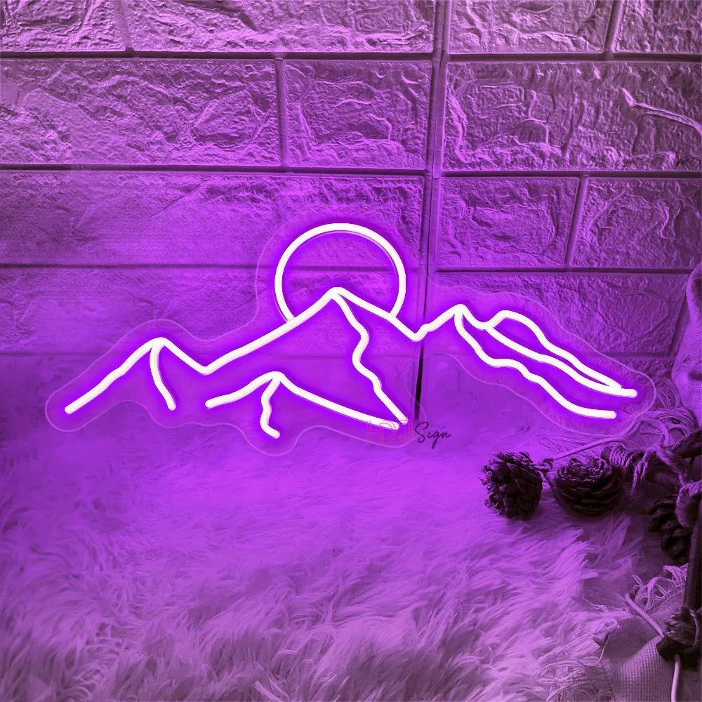 LED Berg & Sonne Neon Lichtzeichen