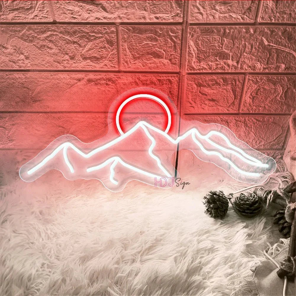 LED Berg & Sonne Neon Lichtzeichen