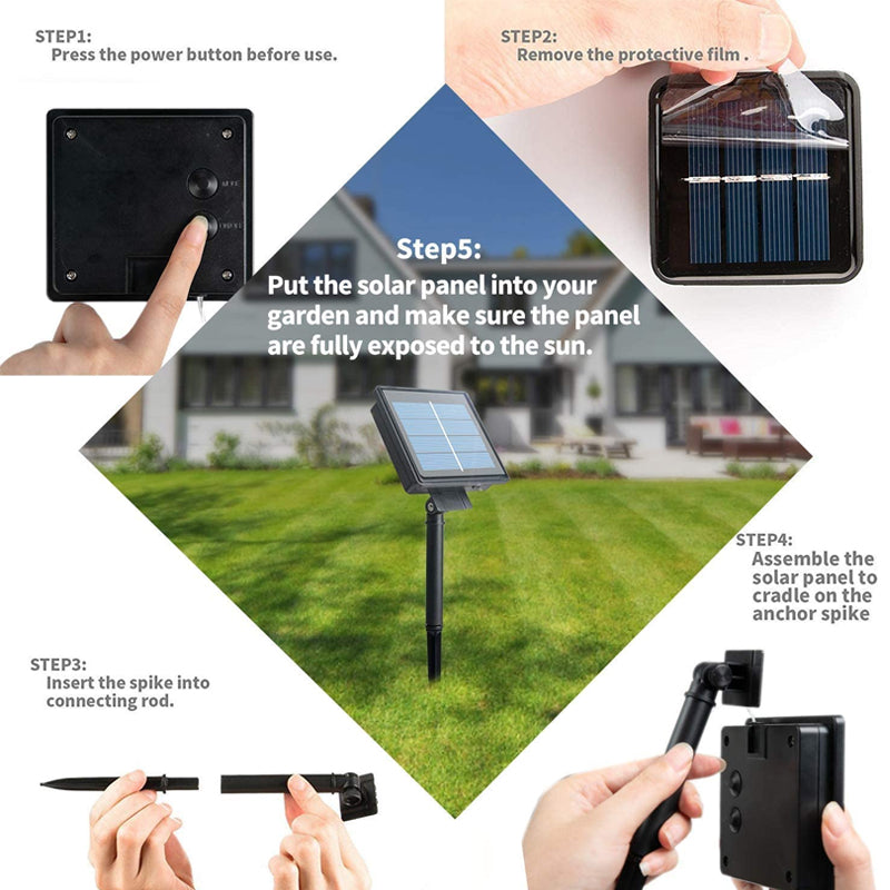 Frendorf | LumenVibe Solar Lichterkette für Außen | Wasserdicht | Solar-Gartenbeleuchtung | Stimmungsvolle Dekoration