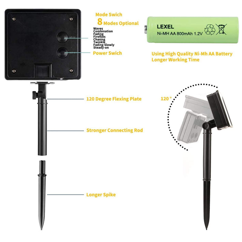 Frendorf | LumenVibe Solar Lichterkette für Außen | Wasserdicht | Solar-Gartenbeleuchtung | Stimmungsvolle Dekoration
