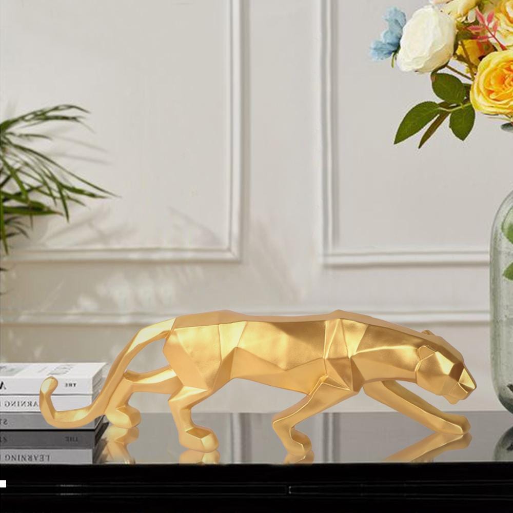 Geometrische Pantherstatue der modernen Kunst