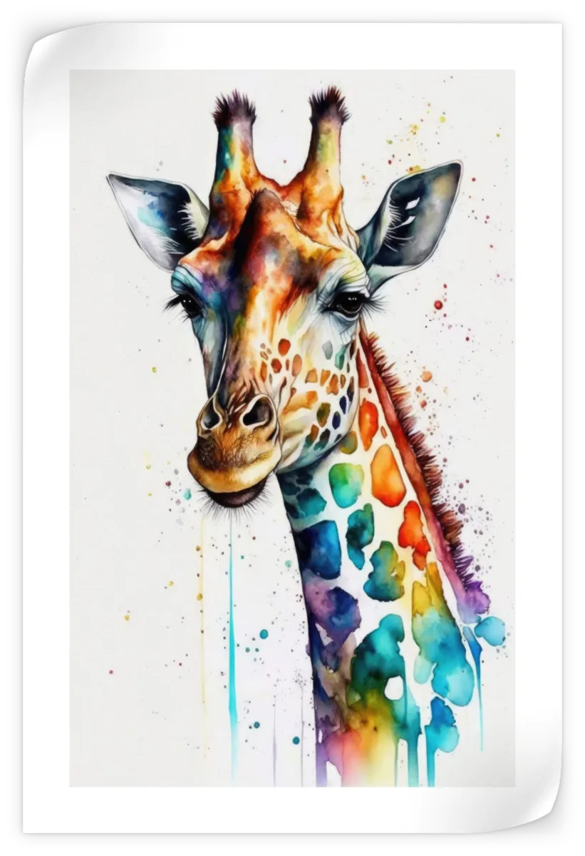 Frendorf | Giraffe Aquarell Wandkunst