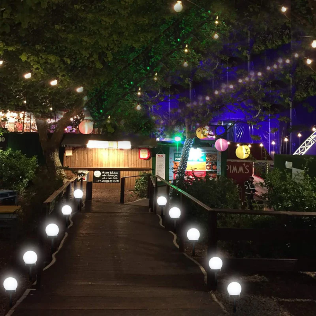 Frendorf | 3 Stück Wasserdichte LED Solar Gartenbeleuchtung - SunLuxe Orbs