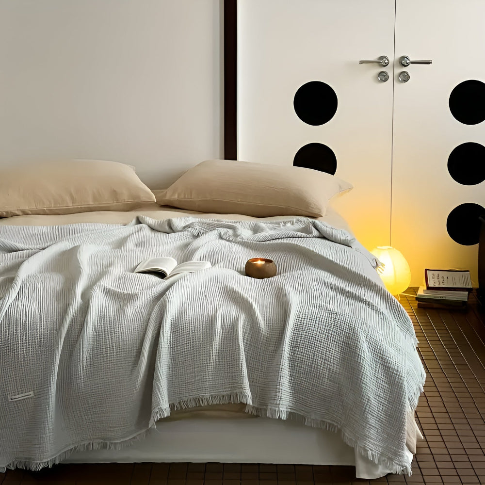 Frendorf | Baumwolle Crinkle Quast Decke