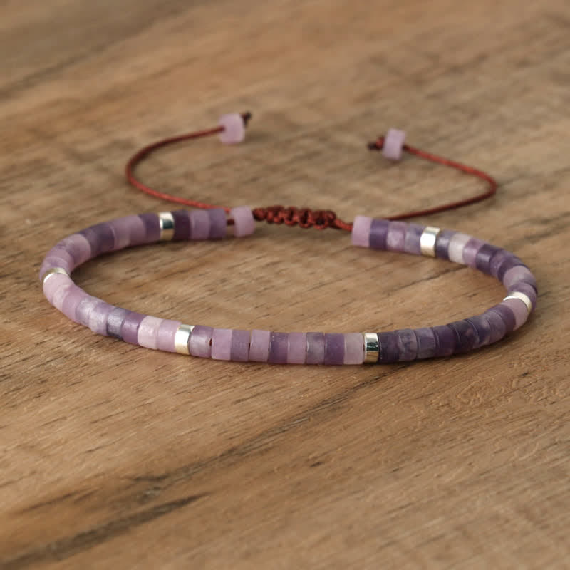 Frendorf | Geflochtenes Armband mit 2,4 mm Naturstein-Rollern – Seraphina