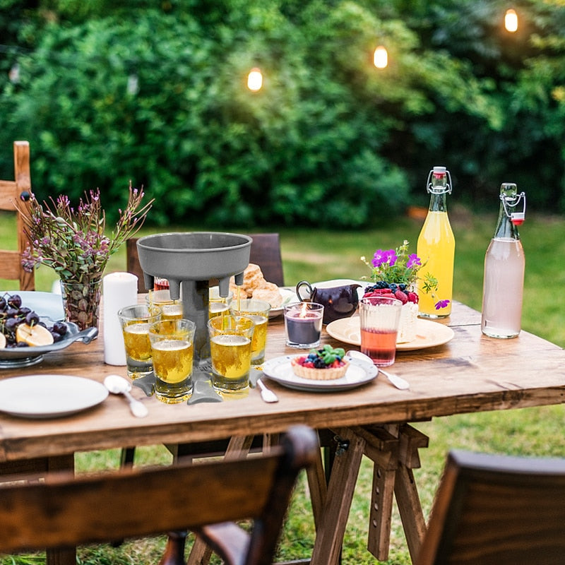 Frendorf | Spirituosen Spender 6 Shot Gläser Wein Whisky Bier Spender Halter