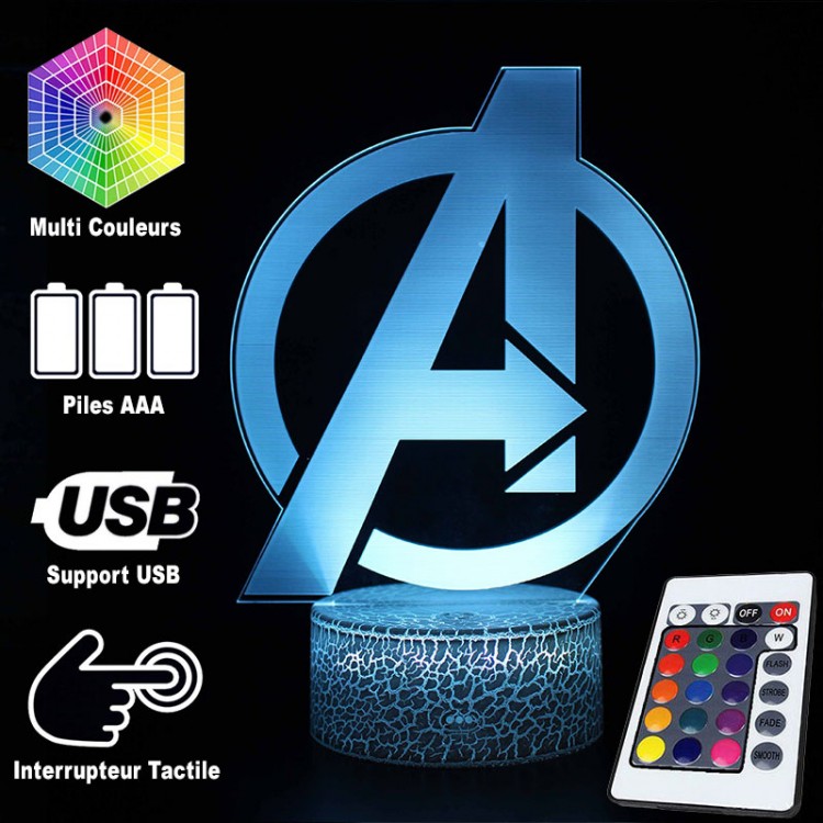 3D-Logo-Lampe Avengers