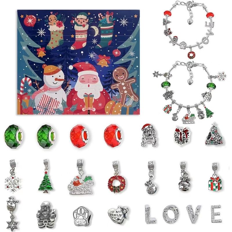 Frendorf | 24 Tage Countdown-Kalender DIY Weihnachts-Adventskalender Armbänder Set
