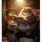 Frendorf | Fette faule Katze lesende Wandkunst