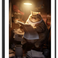 Frendorf | Fette faule Katze lesende Wandkunst