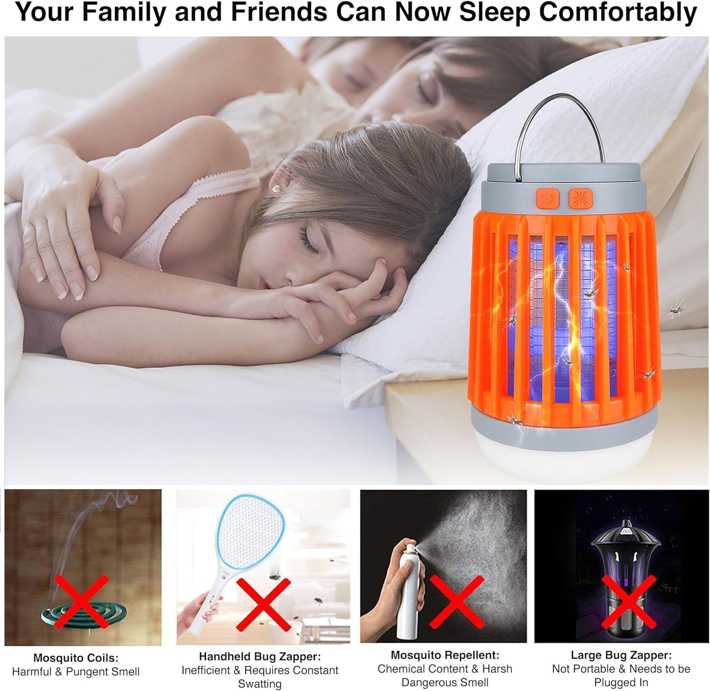 Frendorf | 3-in-1 elektrischer Mücken- und Insektenvernichter mit UV-Licht und Ventilator für die Innen- und Außeninsektenbekämpfung